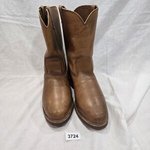 Lehigh Oil Resistant Work Boots Mens 8.5 Leather Pull On Cowboy Style Western